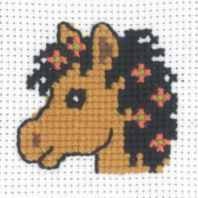 Kit de broderie tête de cheval 8 x 8 cm