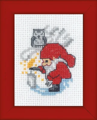 Kit de broderie Lutin allume bougie image 6 x 8 cm