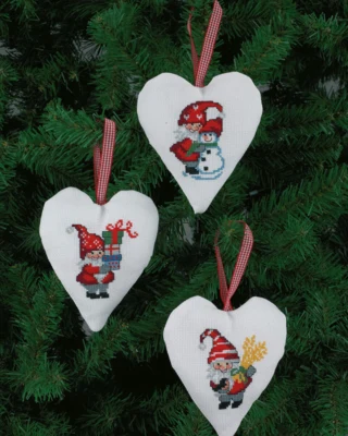 Kit de Broderie Père Noël & Bonhomme de Neige 11 x 13 cm 3 pcs