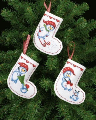Kit de Broderie Bonhommes de Neige 11 x 12 cm
