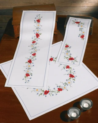 Kit de broderie nappe d'été 67 x 67 cm