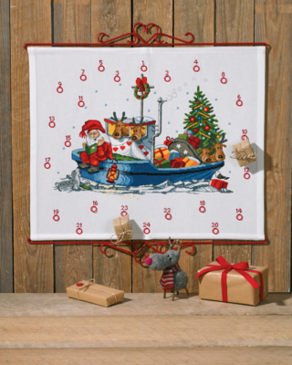 Borduurpakket Kerstman in boot B5125/58 58 x 48 cm