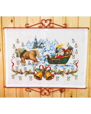Kit de broderie Père Noël près de l'église 55 x 42 cm B5125/55