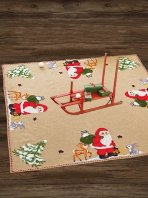 Kit de broderie Père Noël & hibou 172 x 172 cm
