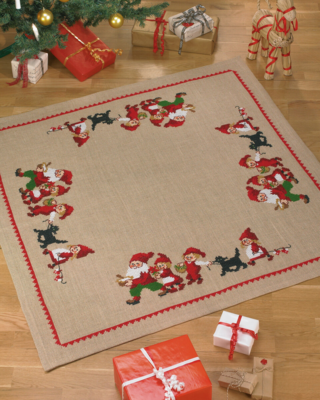 Kit de broderie Lutins / chien noir 120 x 120 cm