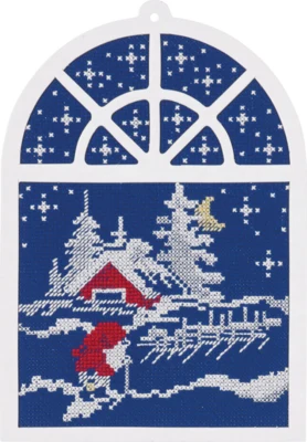 Borduurselkit Raamafbeelding Kerstmis 15x20 cm