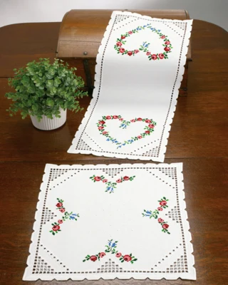 Borduurpakket Hardanger hart 29 x 69 cm