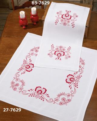Kit de broderie Tradition rouge 40 x 80 cm
