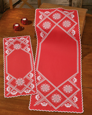 Kit de broderie Hardanger flocon de neige 27 x 68 cm