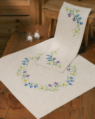 Kit de broderie Fleurs de Printemps 24 x 66 cm