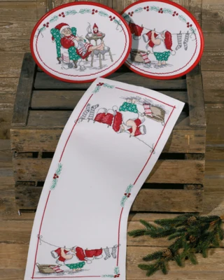 Borduurpakket Kerstman wast 25 x 61 cm