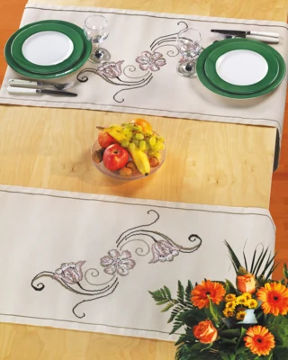 Kit de broderie chemin de table Partenaire 44 x 119 cm