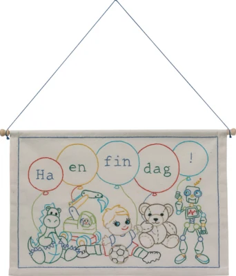 Kit de broderie Passe une bonne journée garçon 27 x 40 cm