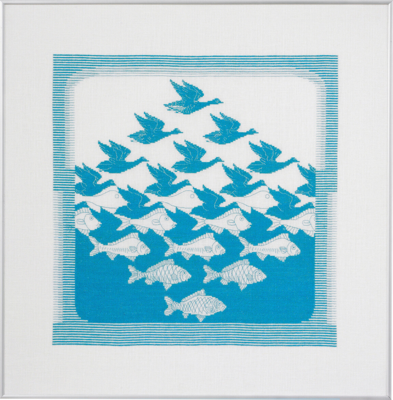 Kit de broderie Oiseau/Poisson turq. R5988 57 x 55cm