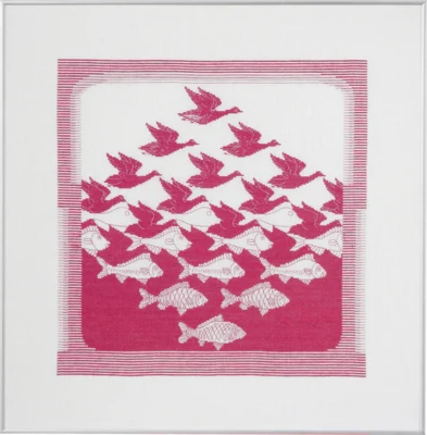 Kit de broderie Oiseau/poisson rose R5988 57 x 55