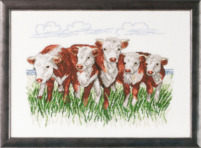 Kit de broderie Vaches Hereford R/5344 41 x 29 cm