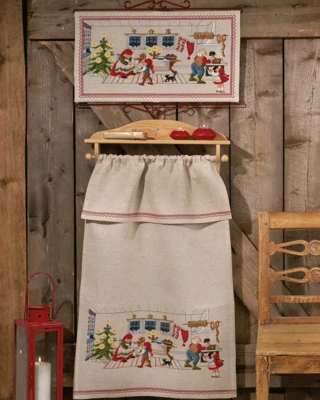 Borduurpakket Kerstkabouter keuken B5135/55 55 x 30 cm