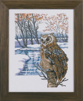 Kit de broderie Grand-duc 31 x 41 cm