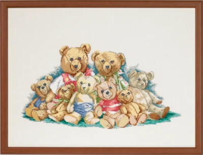 Kit de broderie Famille Ours 54 x 40 cm