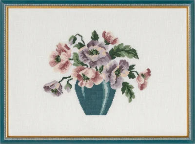 Kit de broderie Vase avec Anémones 38 x 27 cm
