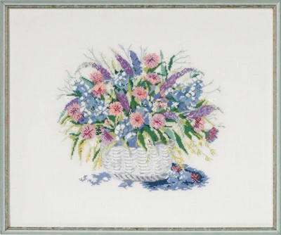 Kit de broderie Panier avec fleurs II 48x40 cm