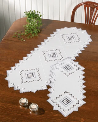 Kit de broderie Gris Hardanger 39 x 105 cm