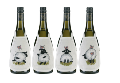 Borduurpakket Schaap / vlinder 0330B x 4 10 x 15 cm