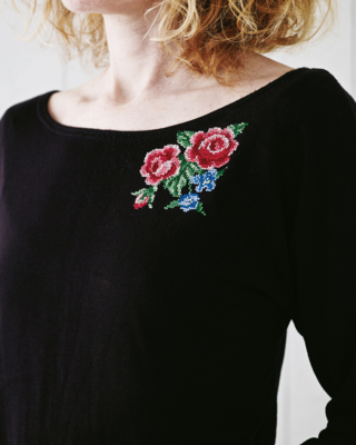 Kit de broderie Roses 10 x 10 cm