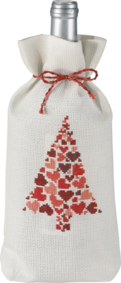 Borduurpakket Kerstboom met harten 16 x 28 cm